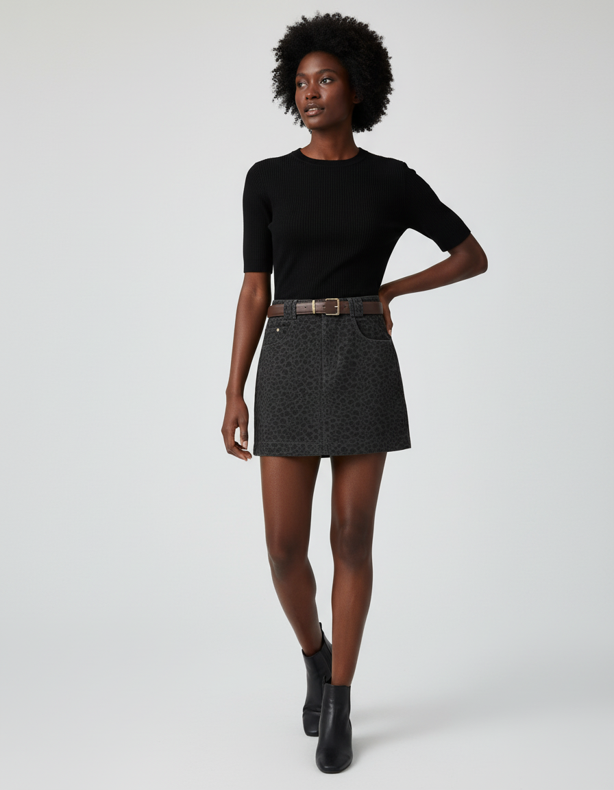 Jupe Leopard En Jean