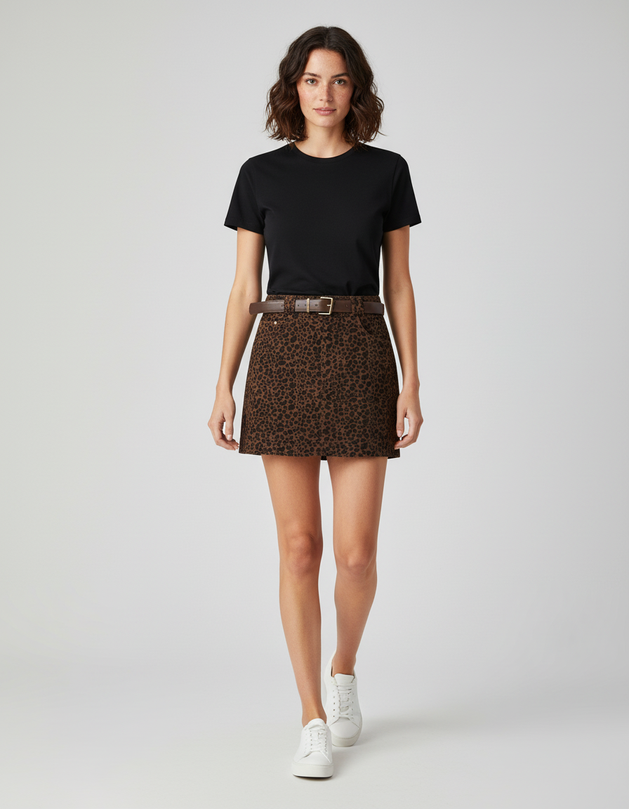 Jupe Léopard Mini A-Line Chic