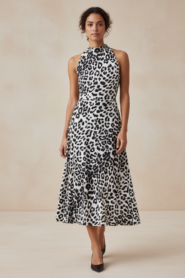 Jupe Léopard Noire Et Blanche Fluide Chic