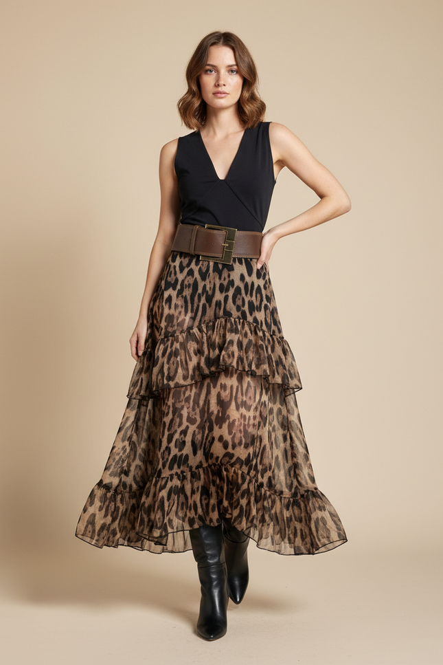 Jupe A Volant Leopard