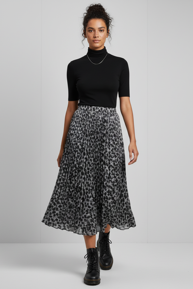 Jupe Leopard Noir Et Blanc