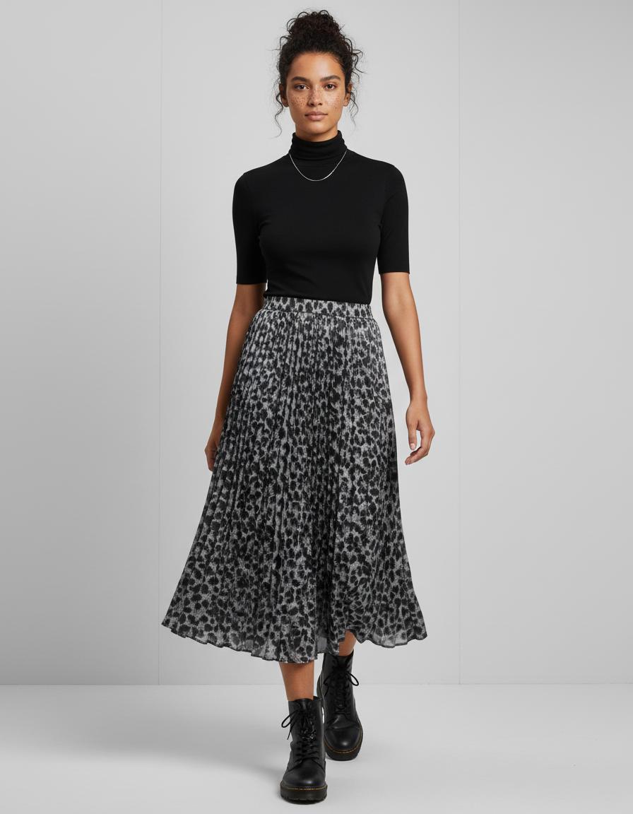 Jupe Leopard Noir Et Blanc