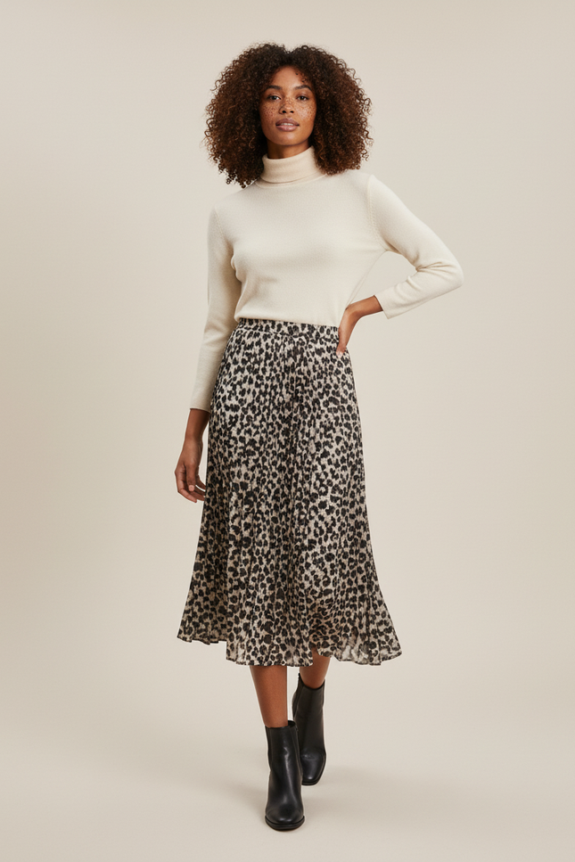 Jupe Longue Fluide Leopard