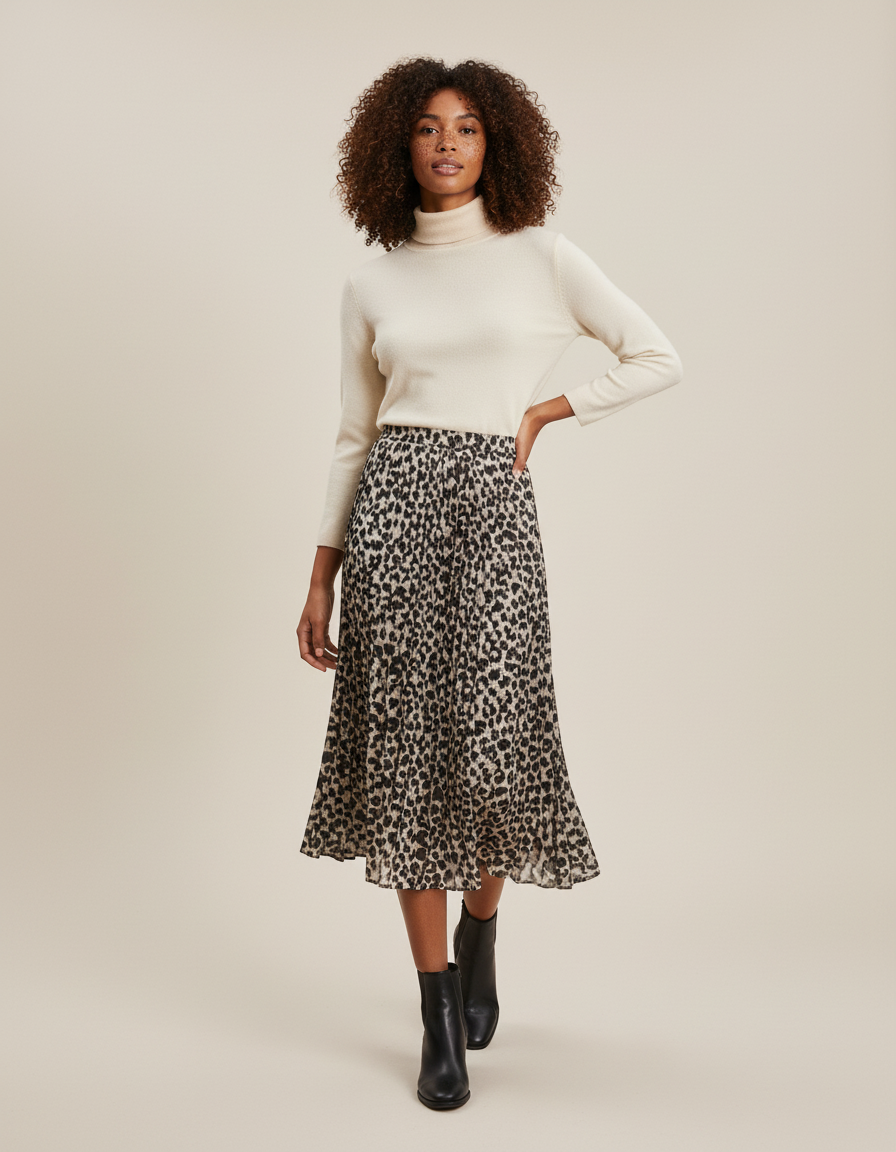 Jupe Longue Fluide Leopard