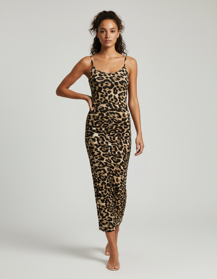 Jupe Léopard Plissée Longue