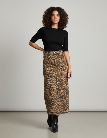 Jupe Denim Leopard