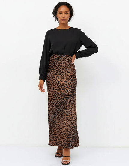 Jupe Léopard Longue Fluide Élégante Majestueuse