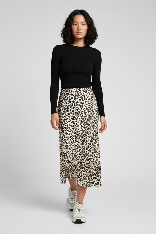Jupe Léopard Fluide Soyeuse Chic
