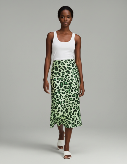 Jupe Léopard Verte Fluide