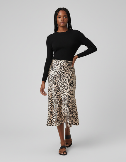 Jupe Léopard Satinée Élégante