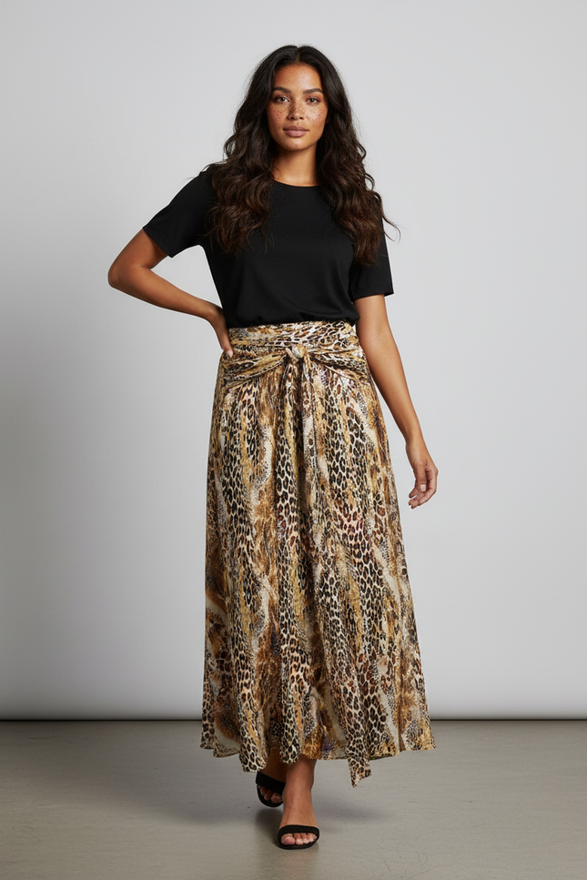 Jupe Léopard Longue Fendue Bohème