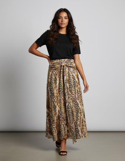 Jupe Léopard Longue Fendue Bohème