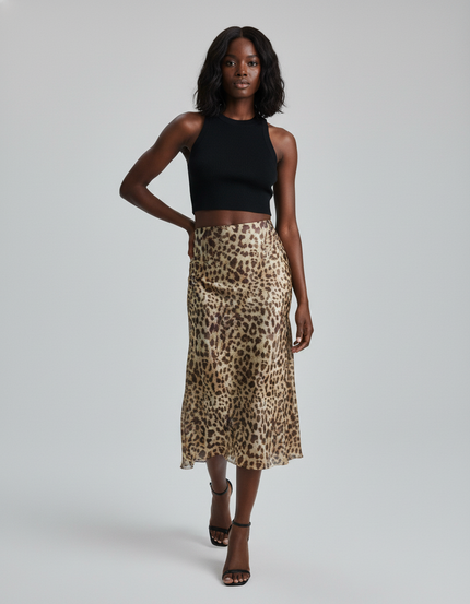 Jupe Léopard Midi Fluide Chic Citadine