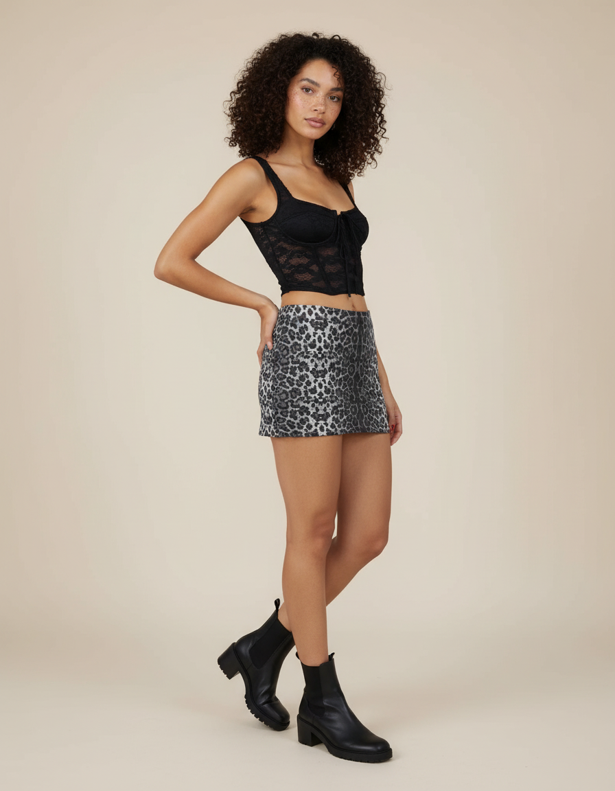 Jupe Léopard Mini Slim Chic Moderne