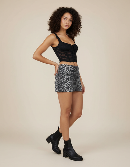 Jupe Léopard Mini Slim Chic Moderne