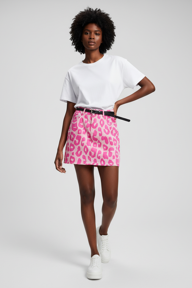 Jupe Léopard Rose Mini Chic