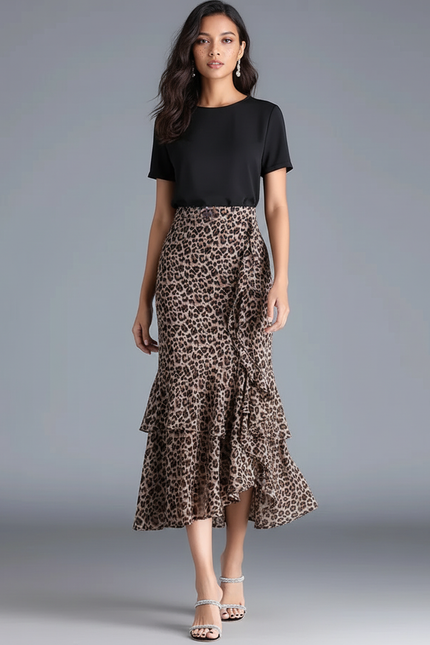 Jupe Leopard Asymetrique