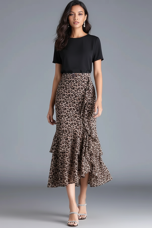 Jupe Leopard Asymetrique