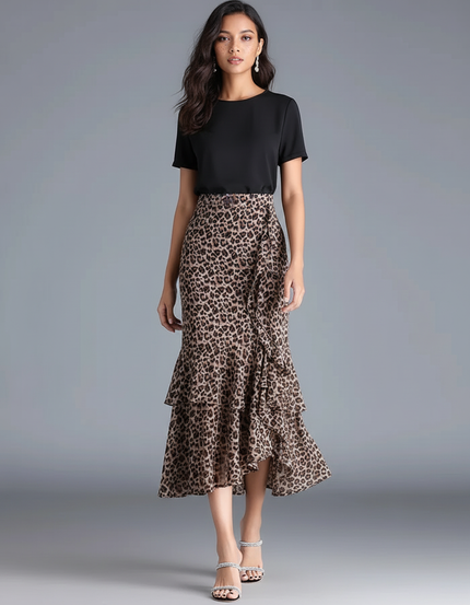 Jupe Leopard Asymetrique
