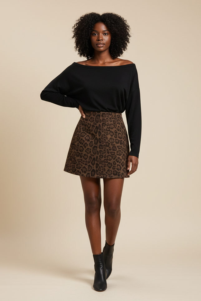 Jupe Trapeze Leopard