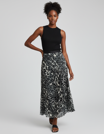 Jupe Plissee Leopard