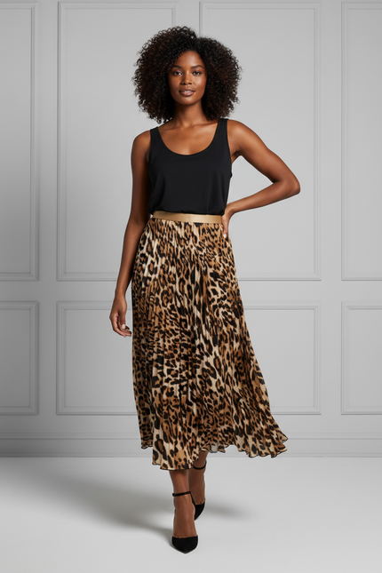Jupe Mi Longue Leopard