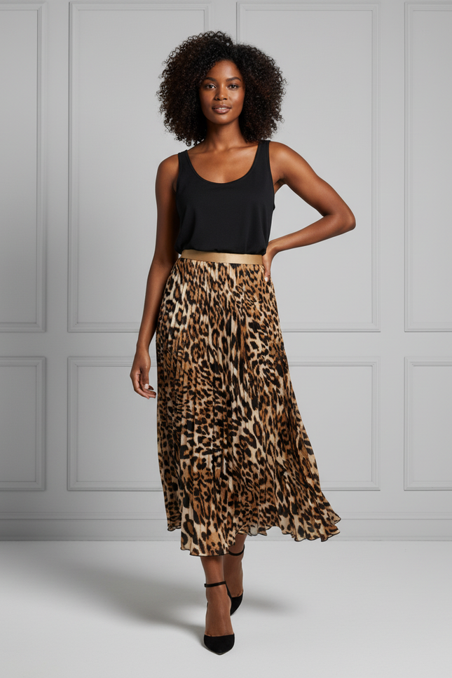 Jupe Mi Longue Leopard