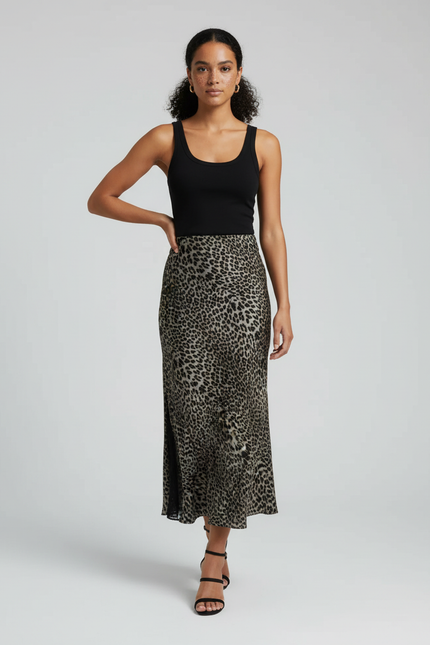 Jupe Longue Leopard Fendue