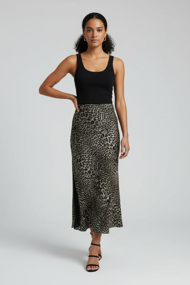 Jupe Longue Leopard Fendue