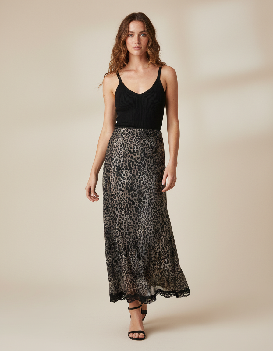 Jupe Leopard Dentelle