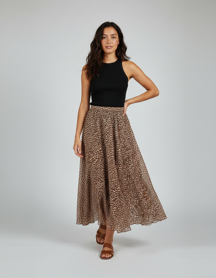 Jupe Léopard Longue Fluide Chic