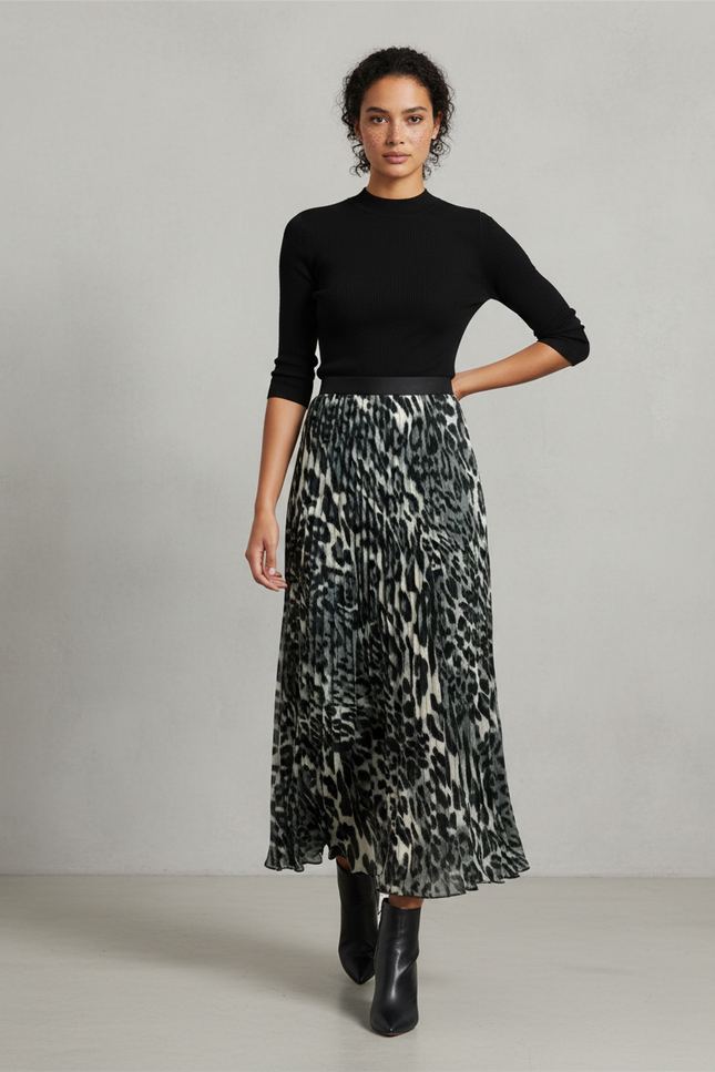 Jupe Leopard Grise