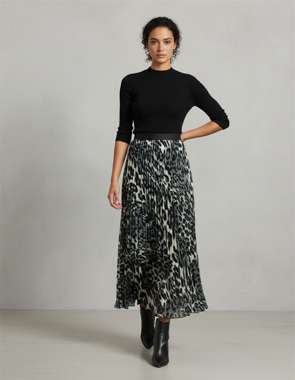 Jupe Leopard Grise