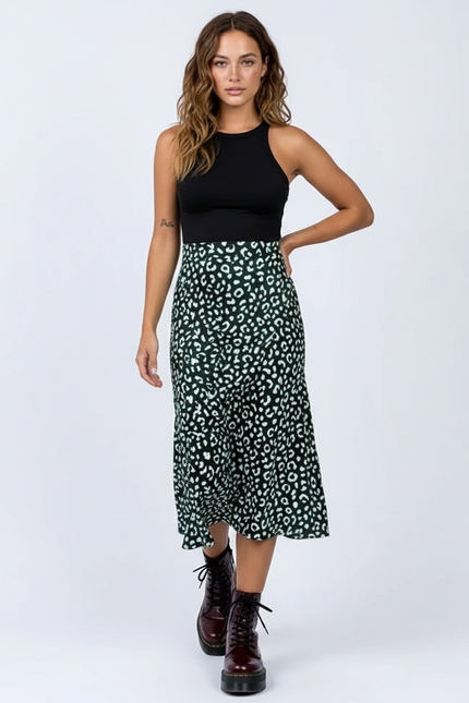 Jupe Leopard Verte