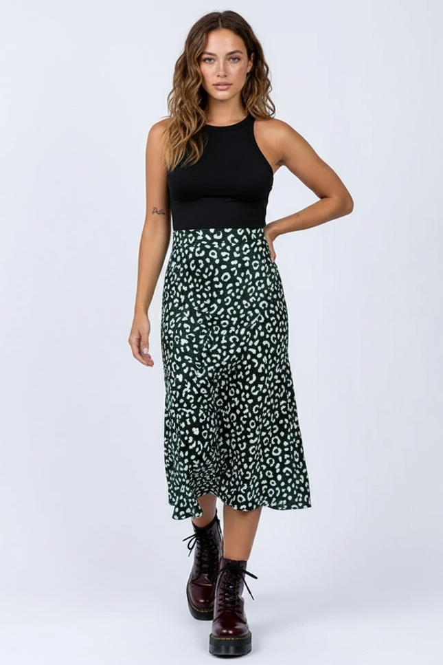 Jupe Leopard Verte