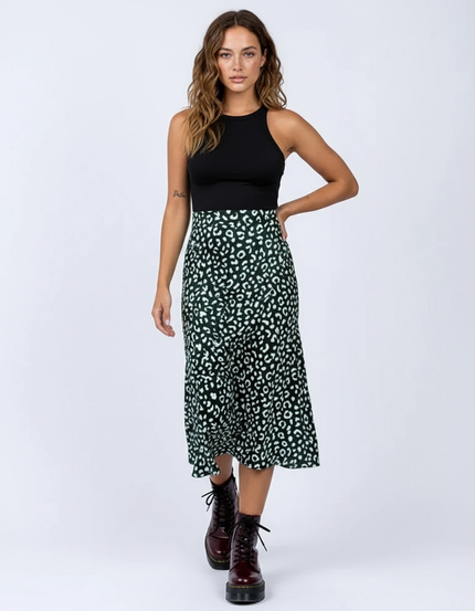 Jupe Leopard Verte