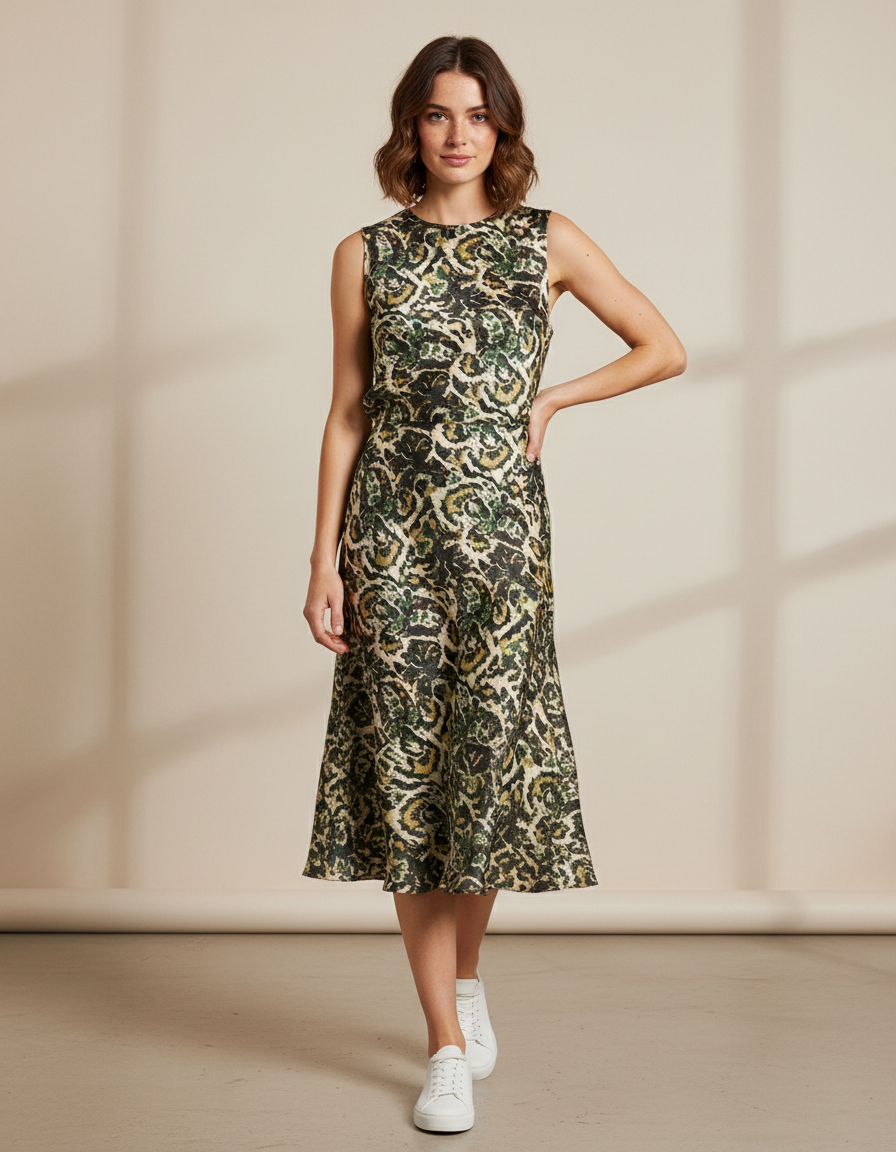 Jupe Léopard Motif Rétro Fluide Chic