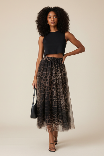 Jupe Tulle Leopard Femme