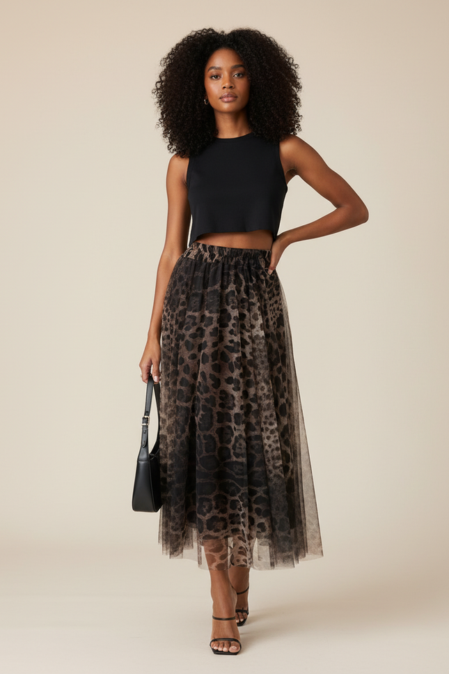 Jupe Tulle Leopard Femme