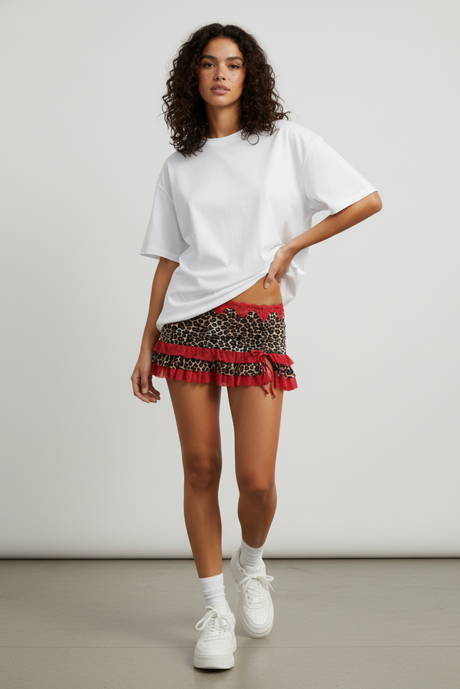 Jupe Leopard Rouge