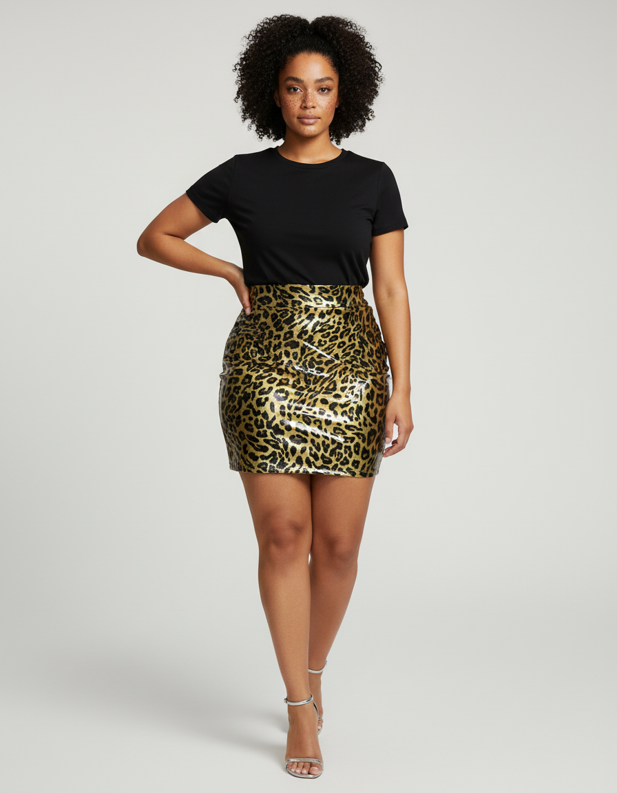 Jupe Léopard Brillante Mini Chic