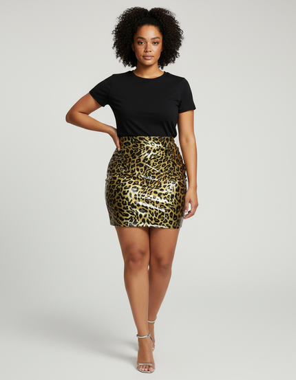Jupe Léopard Brillante Mini Chic