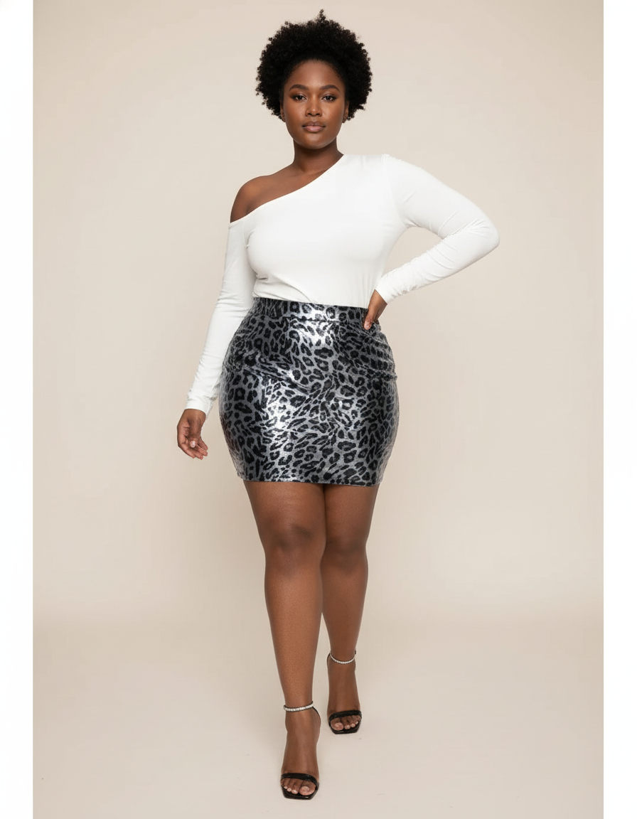 Jupe Léopard Brillante Bodycon Chic