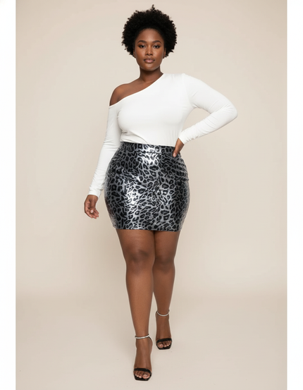Jupe Léopard Brillante Bodycon Chic
