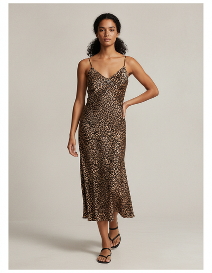 Jupe Léopard Satinée Fluide