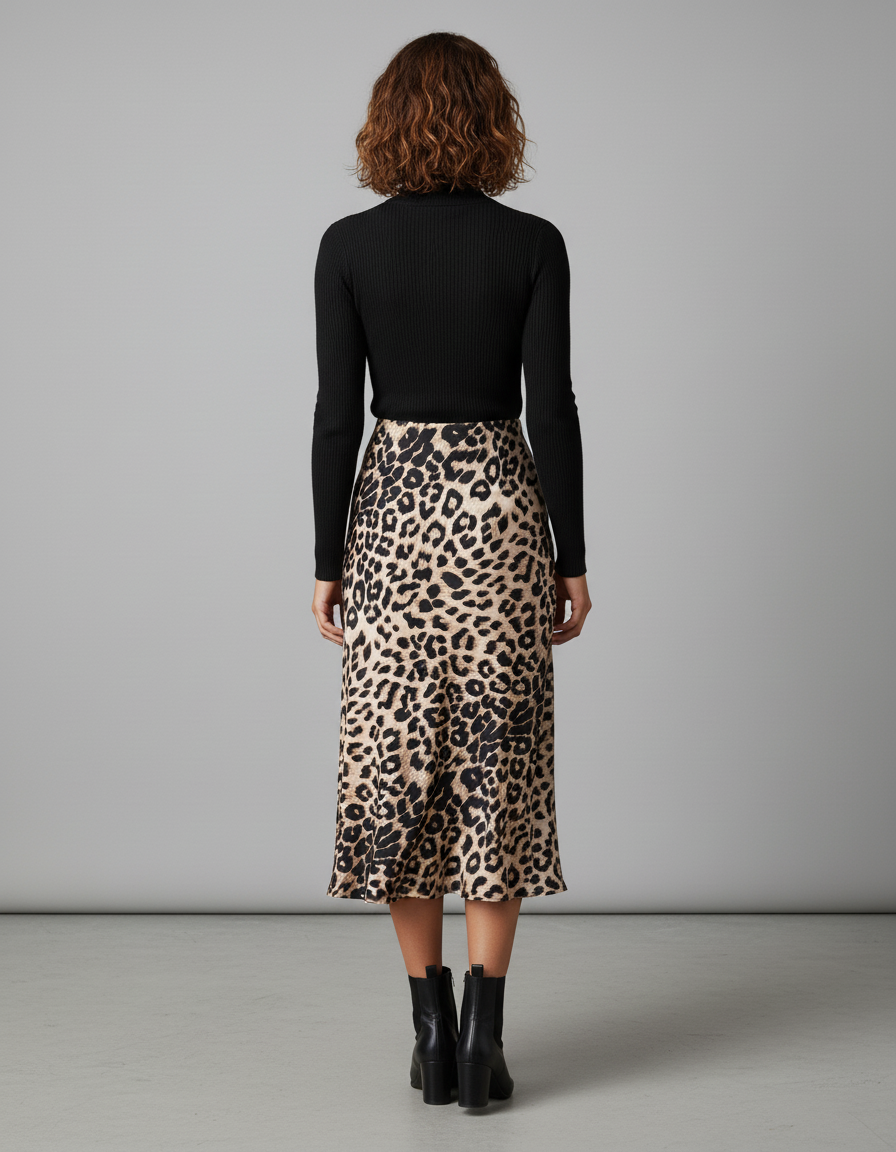 Jupe Léopard Satin Fluide Chic
