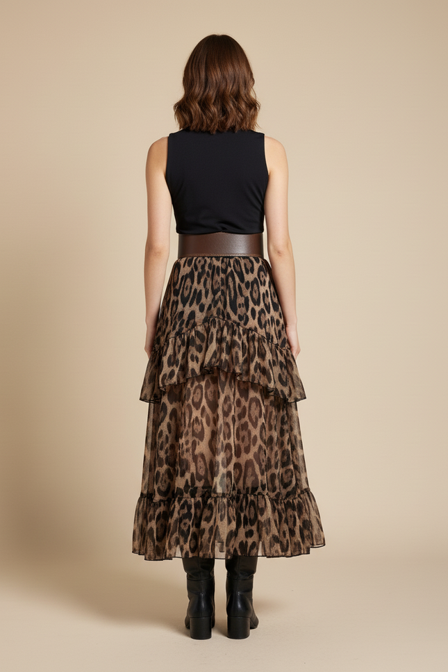 Jupe A Volant Leopard