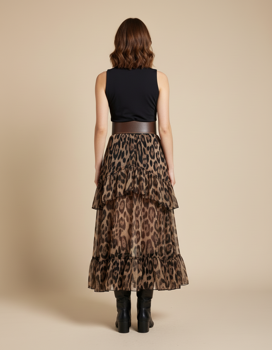 Jupe A Volant Leopard