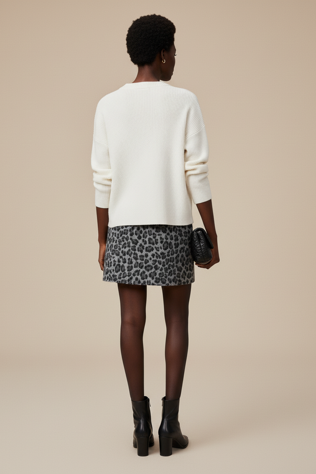 Jupe Léopard Mini Laine Chic