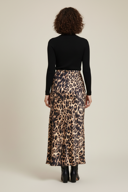 Jupe Léopard Longue Fluide Élégante